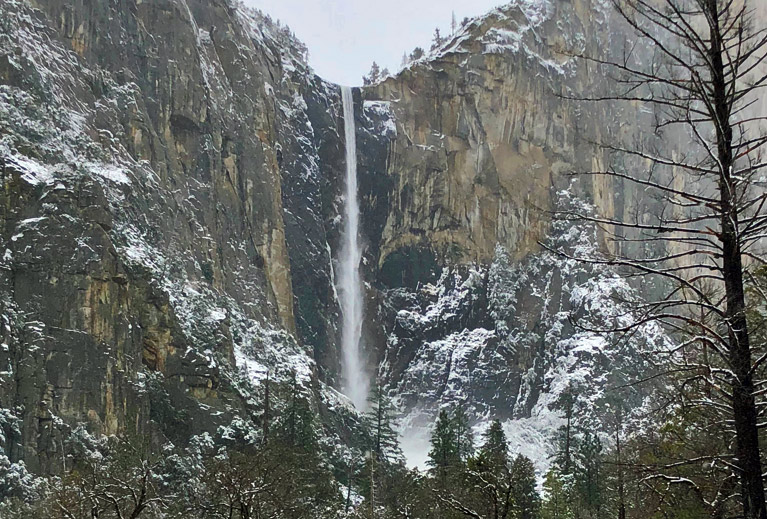 Yosemite's Bridalveil Fall in Winter